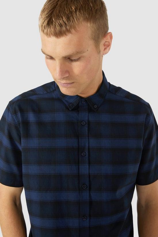 Red Herring Short Sleeve Blue Large Scale Check 2
