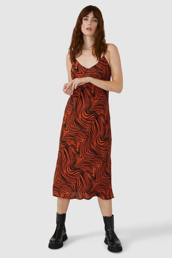 Red Herring Zebra Print Bias Cut Slip Dress 1