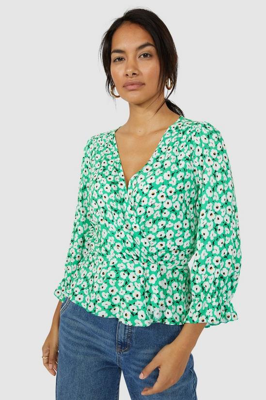 Red Herring Daisy Print Easy Wrap Top 2
