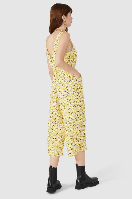 Red Herring Daisy Print Cropped Worker Jumpsuit 3