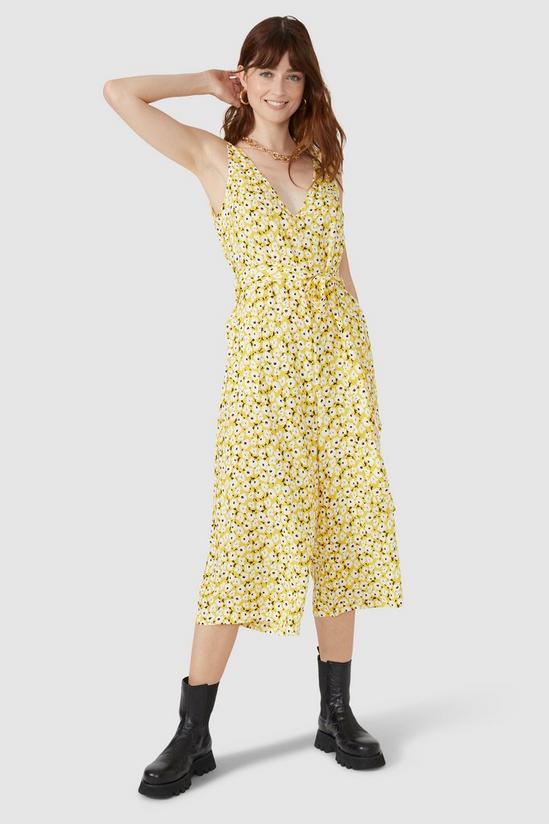 Red Herring Daisy Print Cropped Worker Jumpsuit 4