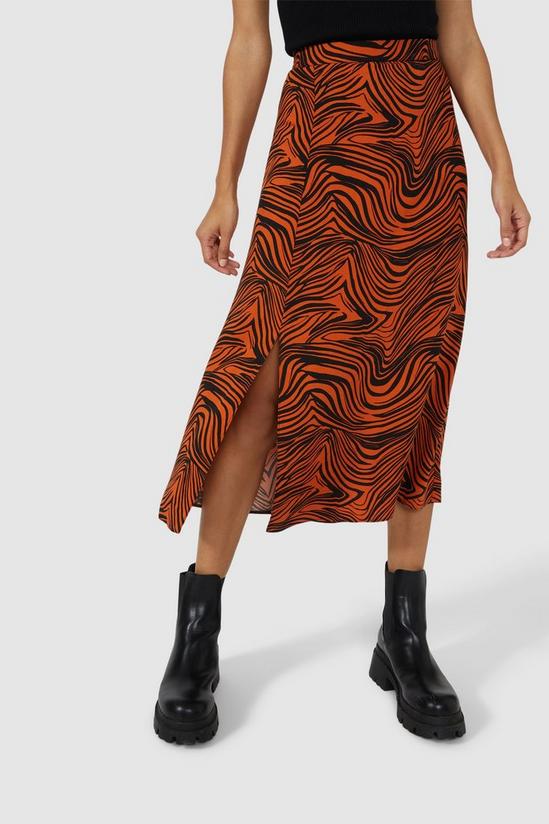Red Herring Zebra Print Bias Cut Midi Skirt 2