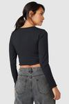 Red Herring Ribbed Square Neck Long Sleeve Crop Top thumbnail 4