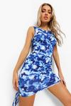 boohoo Butterfly Tie Dye Ruched Beach Dress thumbnail 1