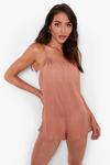 boohoo Cheesecloth Strappy Oversized Playsuit thumbnail 1