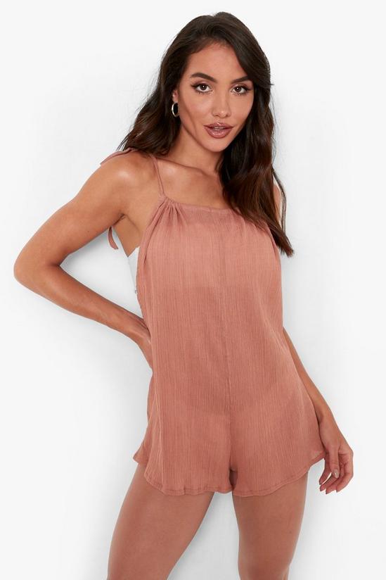 boohoo Cheesecloth Strappy Oversized Playsuit 1