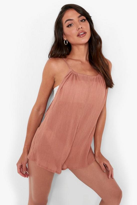 boohoo Cheesecloth Strappy Oversized Playsuit 4