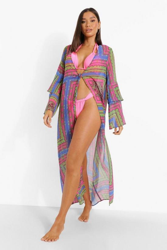 boohoo Bandana Paisley Beach Kimono 1