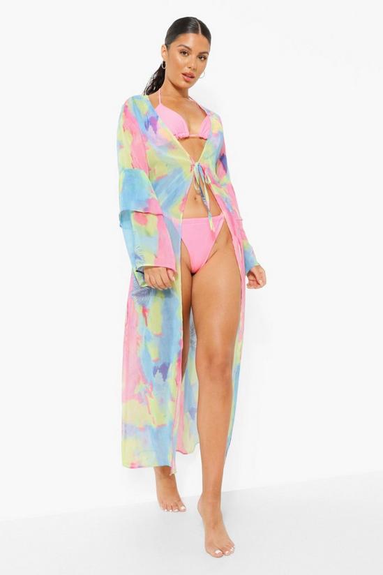boohoo Tie Dye Tropical Beach Kimono 1