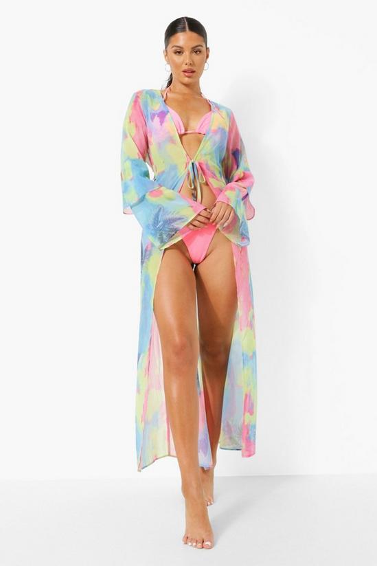 boohoo Tie Dye Tropical Beach Kimono 3