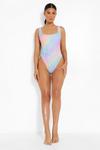 boohoo Leopard Strappy Square Neck Swimsuit thumbnail 3