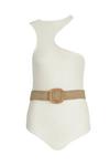 boohoo Cut Out Detail Swimsuit With Rafia Belt thumbnail 5