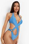 boohoo Cut Out Ring Detail Swimsuit thumbnail 1