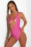 boohoo One Shoulder Cut Out Swimsuit thumbnail 1