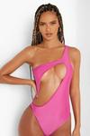 boohoo One Shoulder Cut Out Swimsuit thumbnail 4