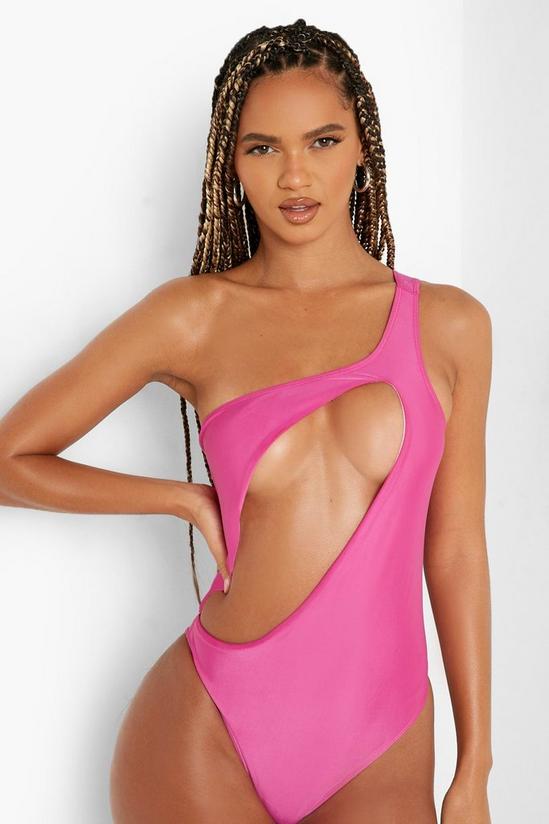 boohoo One Shoulder Cut Out Swimsuit 4