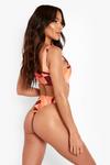 boohoo Ring Detail Abstract Print Cut Out Swimsuit thumbnail 2