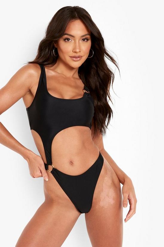 boohoo Ring Detail Cut Out Swimsuit 1