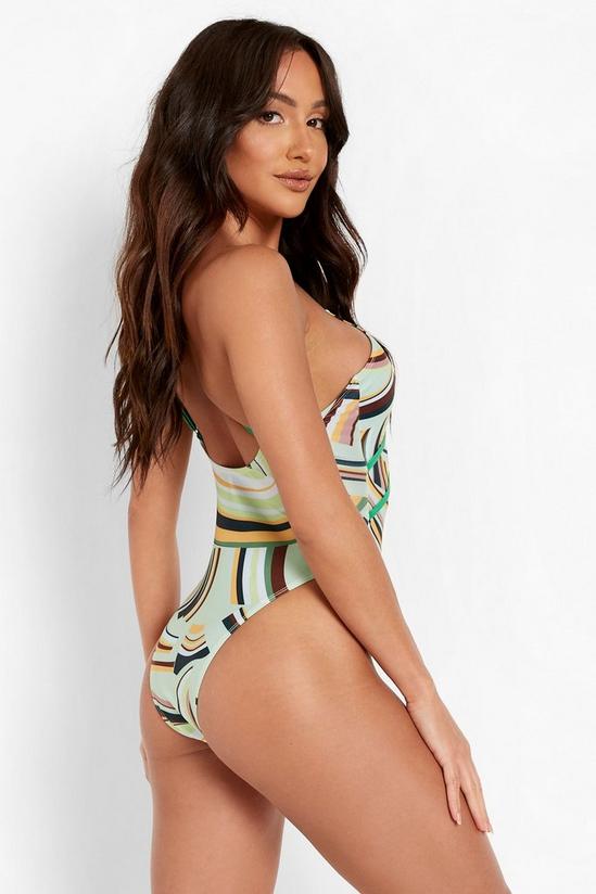 boohoo Printed Strappy Detail Printed Swimsuit 2