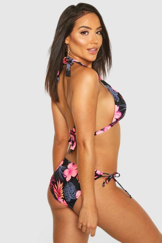 boohoo Tropical Floral Moulded Push Up Triangle Bikini Set 2