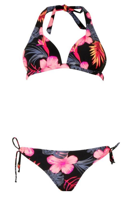 boohoo Tropical Floral Moulded Push Up Triangle Bikini Set 3