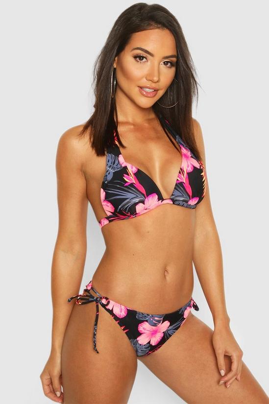 boohoo Tropical Floral Moulded Push Up Triangle Bikini Set 4