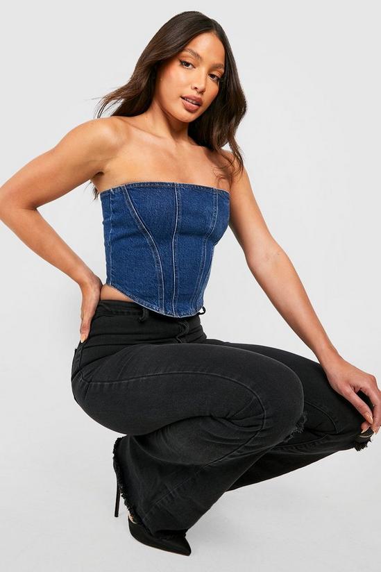 boohoo Tall High Waist Ripped Stretch Flare Jeans 4