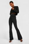 boohoo Tall High Waist Ripped Stretch Flare Jeans thumbnail 6