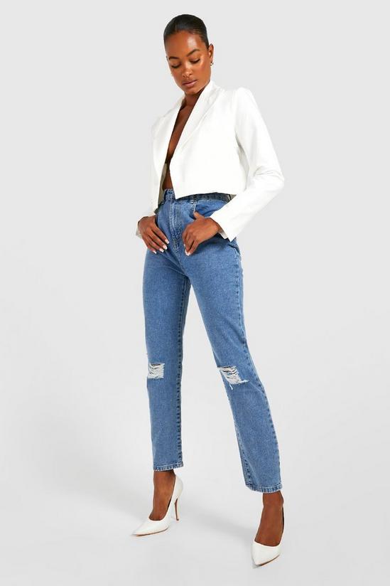 boohoo Tall Classic High Rise Distressed Mom Jeans 6
