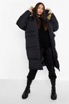 boohoo Tall Faux Fur Trim Longline Puffer Jacket thumbnail 3