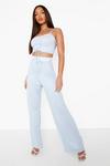 boohoo Tall Crop Top And Wide Leg Trouser Co-Ord thumbnail 1