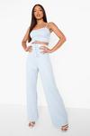 boohoo Tall Crop Top And Wide Leg Trouser Co-Ord thumbnail 3
