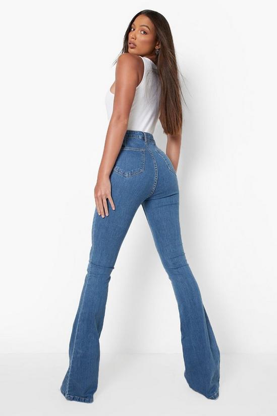boohoo Tall Zip Front Stretch Skinny Flared Jeans 2