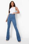 boohoo Tall Zip Front Stretch Skinny Flared Jeans thumbnail 4