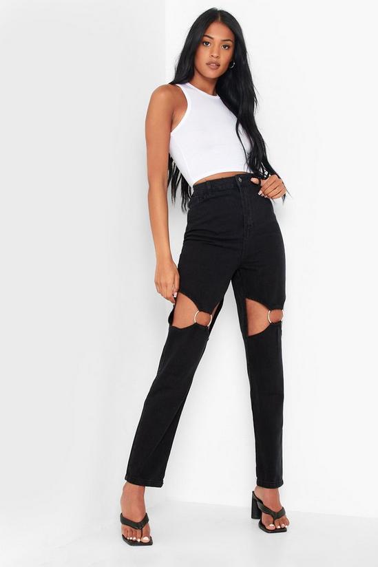 boohoo Tall O Ring Cut Out Mom Jeans 3