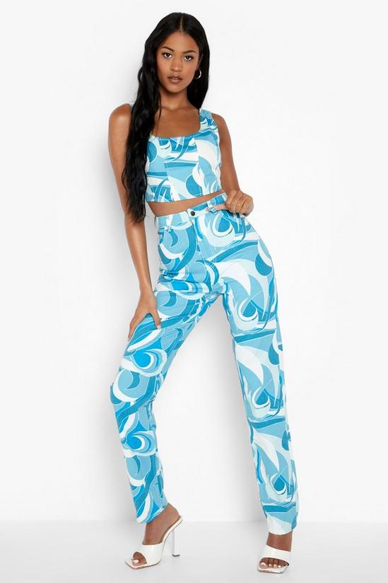 boohoo Tall Abstract Printed Boyfriend Jeans 1