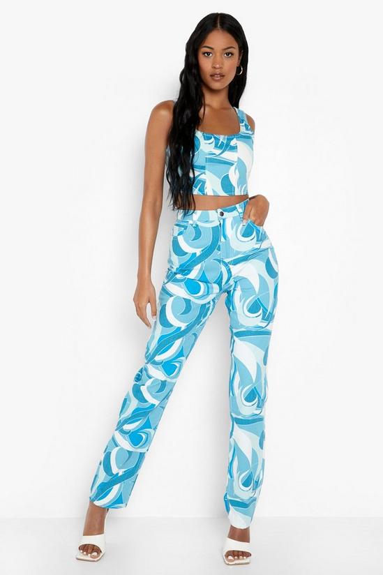 boohoo Tall Abstract Printed Boyfriend Jeans 4