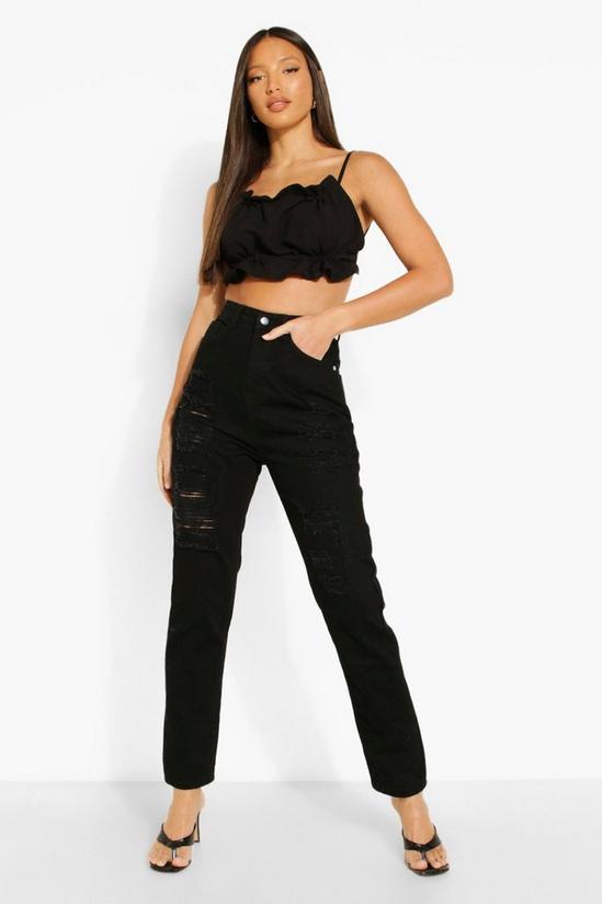 boohoo Tall High Rise Extreme Ripped Mom Jeans 1