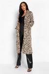boohoo Tall Faux Leopard Fur Coat thumbnail 1