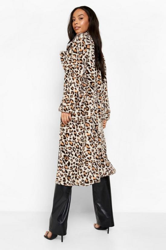 boohoo Tall Faux Leopard Fur Coat 2