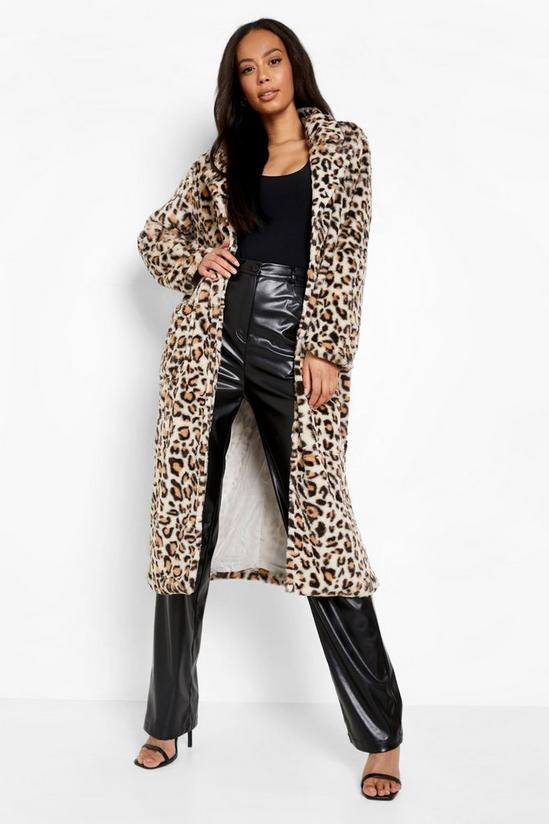 boohoo Tall Faux Leopard Fur Coat 3
