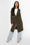 boohoo Tall Utility Button Detail Trench Coat thumbnail 1