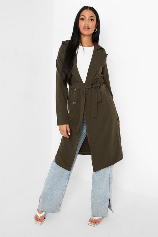 boohoo Tall Utility Button Detail Trench Coat 1