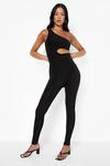 boohoo Tall Cut Out One Shoulder Slinky Jumpsuit thumbnail 1