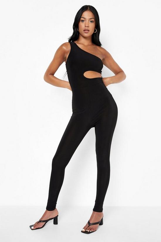 boohoo Tall Cut Out One Shoulder Slinky Jumpsuit 1