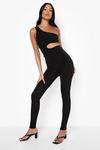 boohoo Tall Cut Out One Shoulder Slinky Jumpsuit thumbnail 3