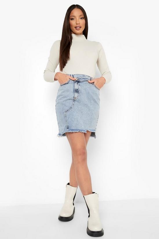 boohoo Tall Extreme Distressed Denim Mini Skirt 3