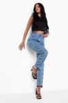 boohoo Tall Lace Up Side Straight Leg Jeans thumbnail 3