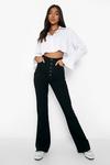 boohoo Tall Button Front High Waisted Flared Jeans thumbnail 3