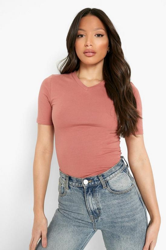 boohoo Tall Basic V-neck Fitted T-shirt 1